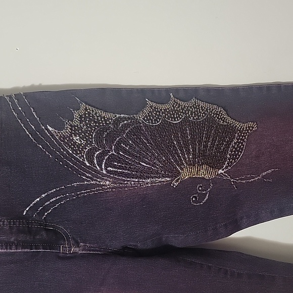 VINTAGE MCRD Michael R Dan Jeans Purple  faded and detailed beaded design size28 - Picture 4 of 11